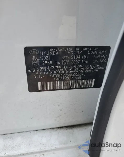 2022 Genesis G80 Base из США, поврежденный, VIN KMTGB4SC5NU095678